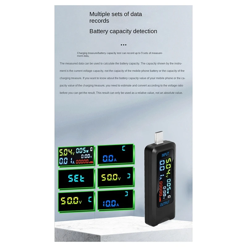 Type-C Tester DC Digital Voltmeter Amperimetro Current Voltage Amp Ammeter Detector Power Bank Charger Indicator Easy Install