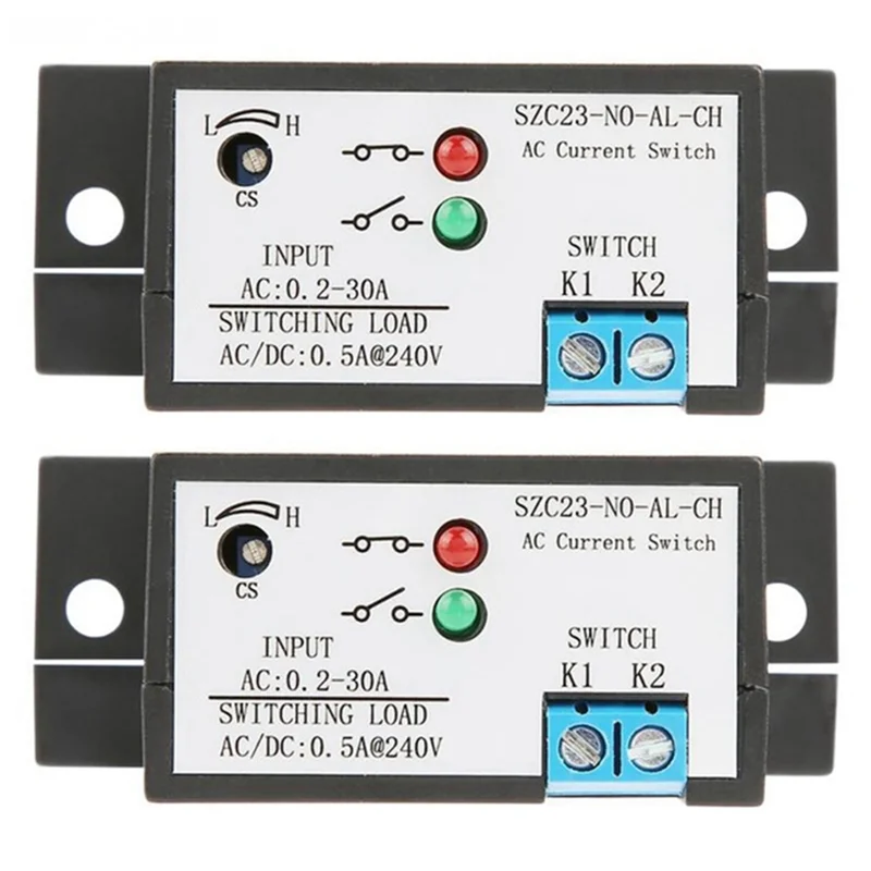 【Must-Haves】2X Current Sensing Switch Normally Open Current Sensing Switch Adjustable AC Current Isolation Monitoring SZC23-NO-A
