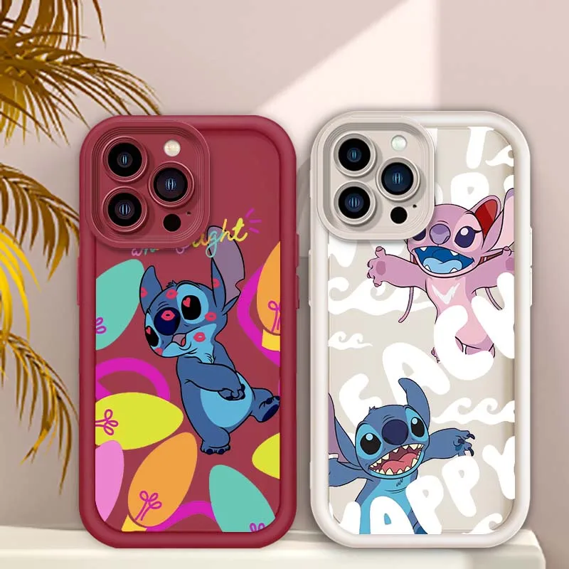 

Стич популярный мультяшный крутой чехол для Apple iPhone 17, 16, 15, 14, 13, 12, 11 Pro Max Plus Eye Ladder, мягкий чехол из ТПУ для телефона