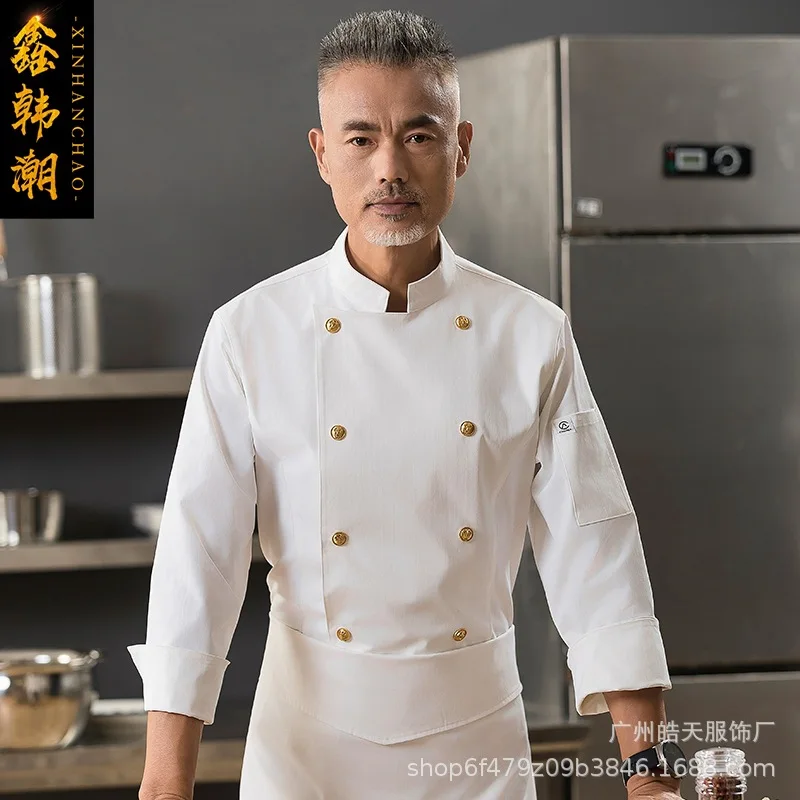 High-End Chef Overalls Dining Restaurant Restaurant Cooking Chef Chef Uniform Long Sleeve Work Wear Autumn and Winter Men's Suit