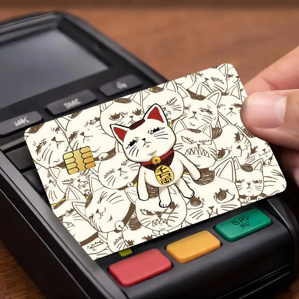 Anime Turbo Granny Cat Credit Card Public Transportation Cards Protective Sticker Waterproof Card Face Decoration 4PCS