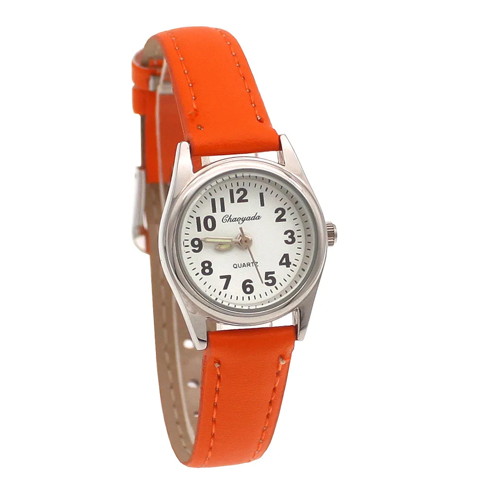 Fashion Leather Quartz Watch for Students Boys Girls Stylish Wristwatch for Kids