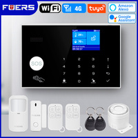 FUERS WIFI 4G Alarm System Wireless Home Burglar Security Alarm System Tuya APP Control 433mhz Motion Detector PIR Smoke Sensor