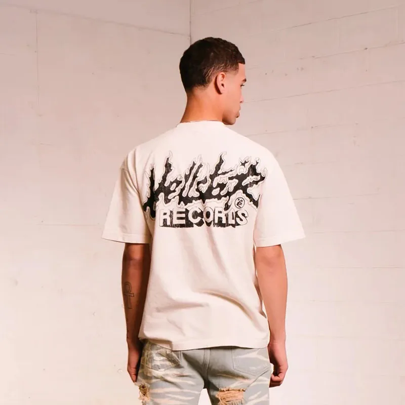 2026 new Loose round-neck vintage portrait and pink graffiti letter pattern T-shirt, suitable for both men and women