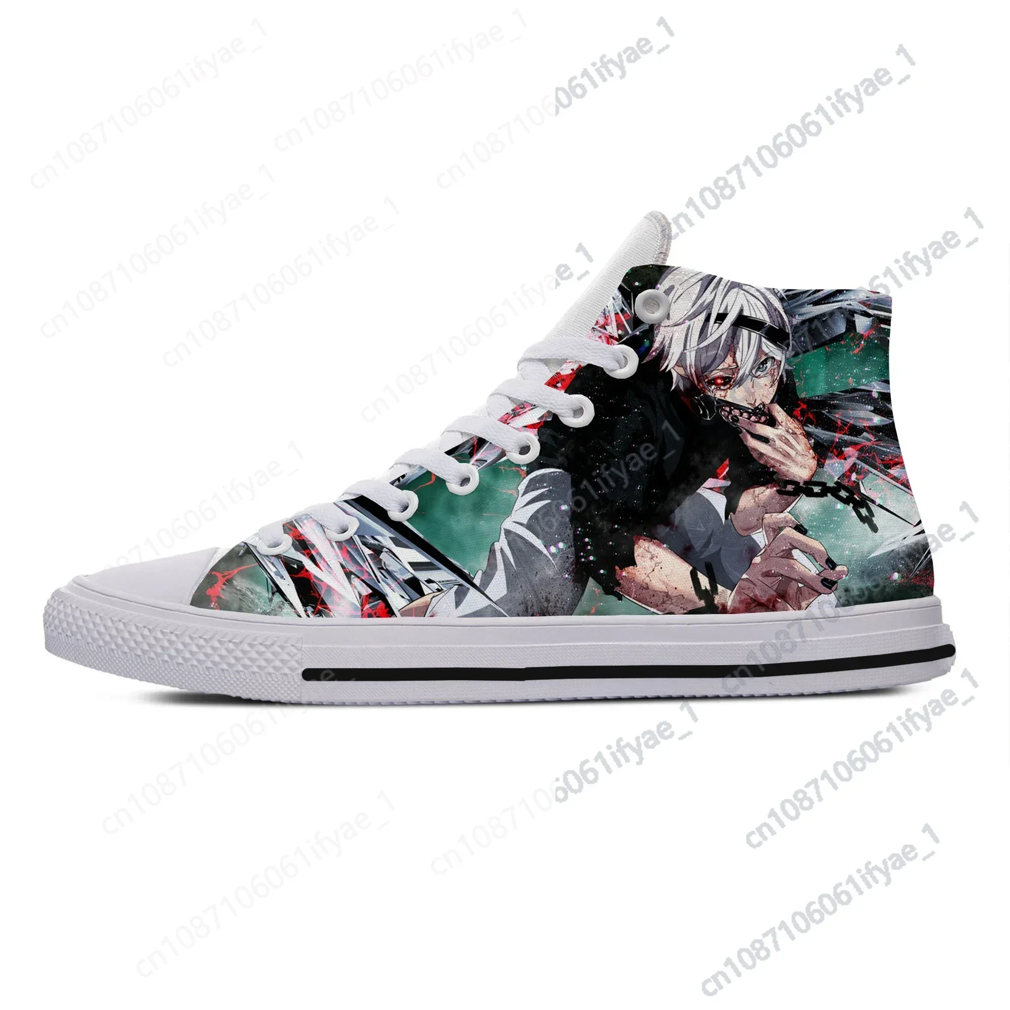 

Hot Summer Latest Fashion Woman Man Tokyo Ghoul Breathable Lightweight Sneakers High Quality High Help Casual Board Shoes