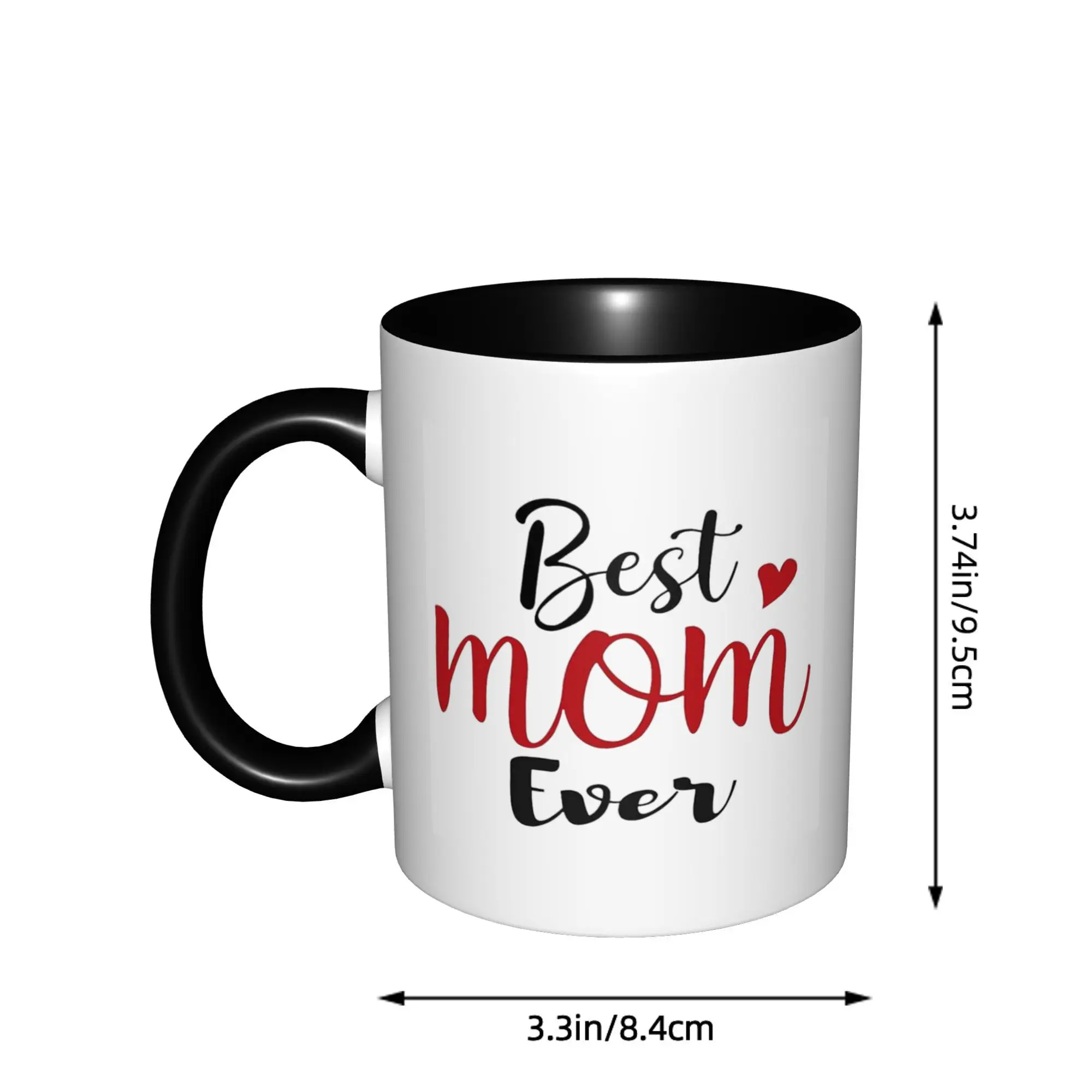 هدايا الأم للنساء أفضل أكواب الأم على الإطلاق مع مقبض أسود أكواب قهوة عيد الميلاد أكواب شاي سيراميك 11 أونصة