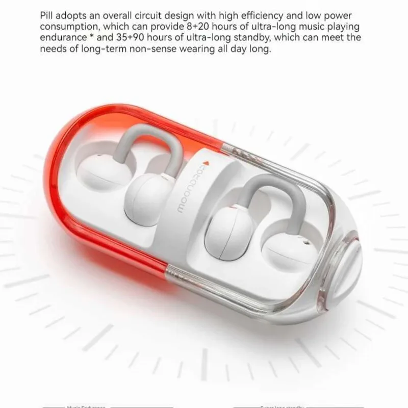 

Music Capsule Wireless Ear-clip Pill Earphones ENC Noise Reduction Bluetooth6.0 Long Battery Life HiFi Earbuds For Gamer Gifts
