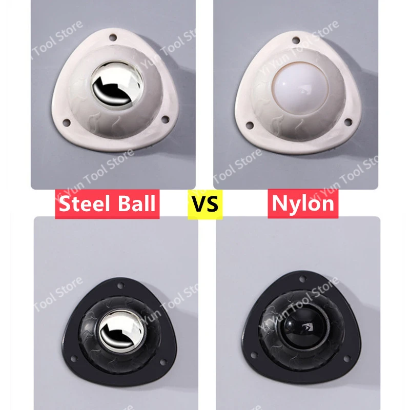 4Pcs Self Adhesive Type Mute Ball Universal Wheel 100Kg Heavy Duty Furniture Casters Wheels Stainless Steel Wheel 360° Rotation