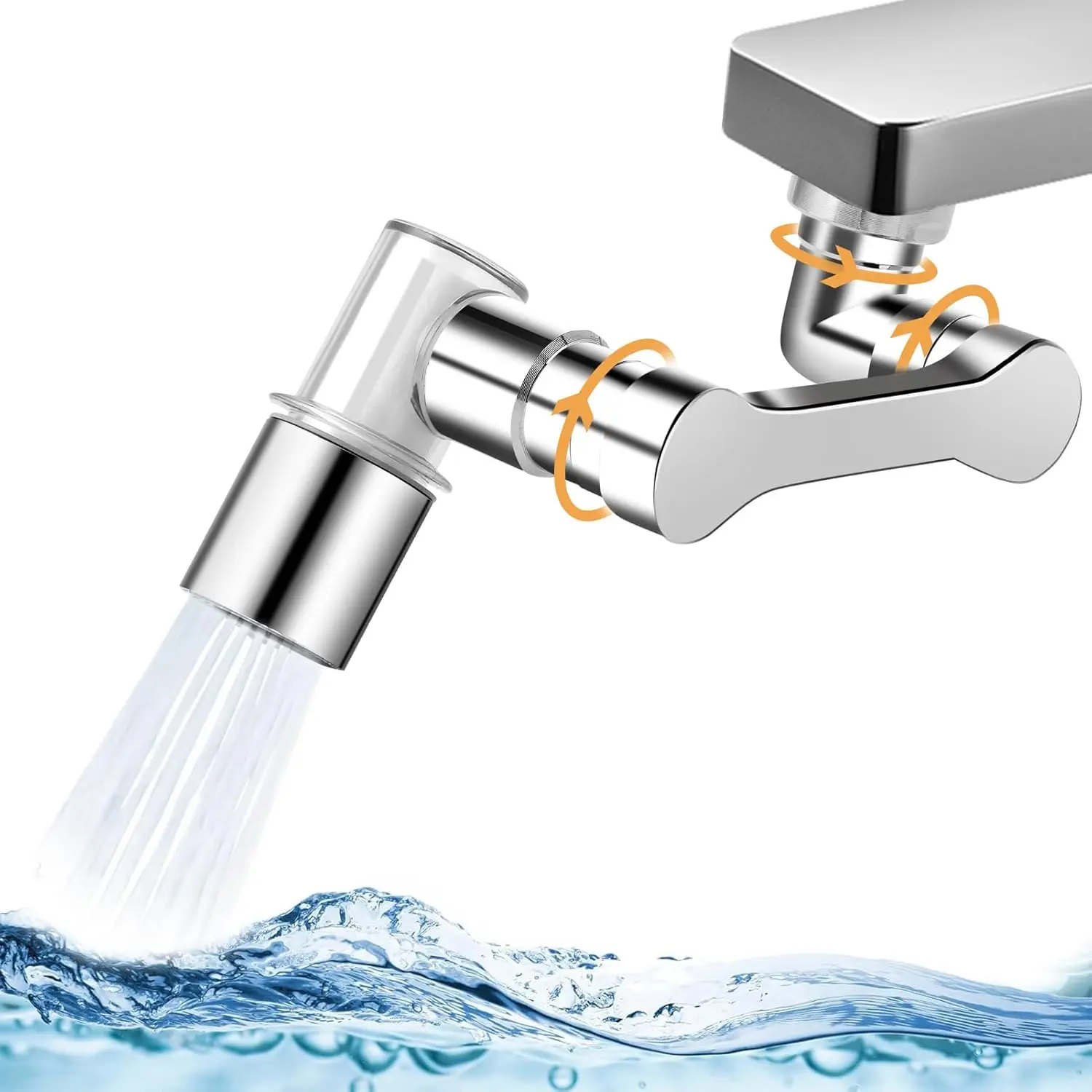 

Кухня Кэкет Экспендер С фильтром 2 режима Металл Универсальный Поворотный баблер Сопло Распылитель 1080 ° вращается Отфильтрованное расширение крана