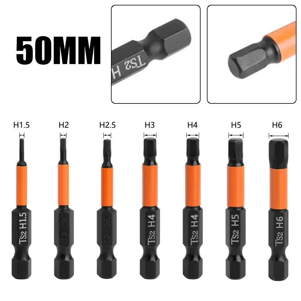 9 Sizes Hexagon Head Screwdriver Bit 1pc Quick Change Impact Driver Magnetic Screw Driver Drill H1.5 2 2.5 H3 H4 H5 H6