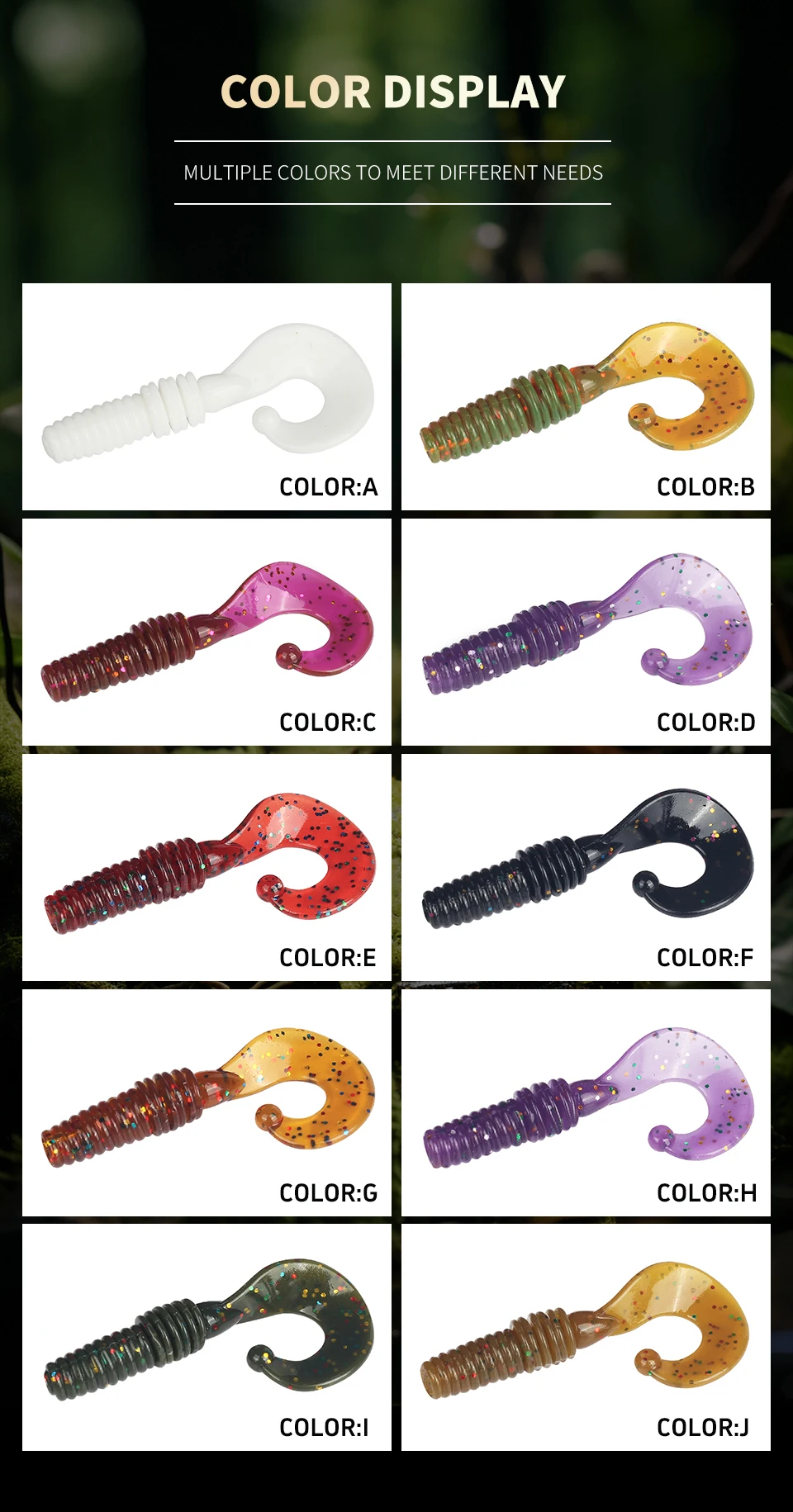 Supercontinent Power Mace 4cm Grub Weichköder Grub-Wurm Künstlicher Köder Wobbler Swimbait für Barsch und Forelle – Detail 9