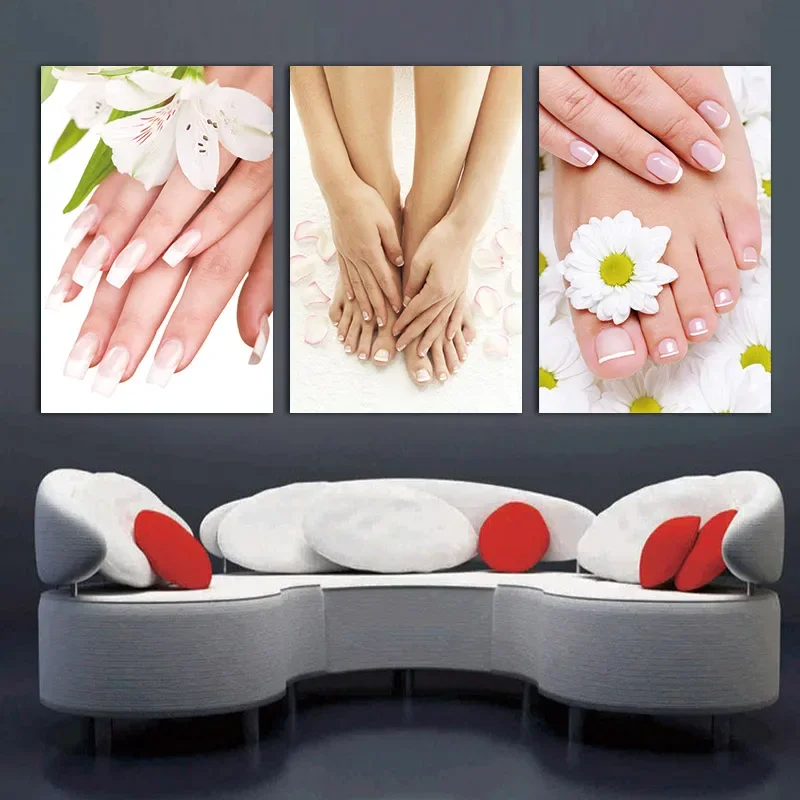 1pc frameless Canvas Painting Foot Spa Nail Flower Posters And Prints Canvas Painting Modern Wall Art Pictures For Living Room H