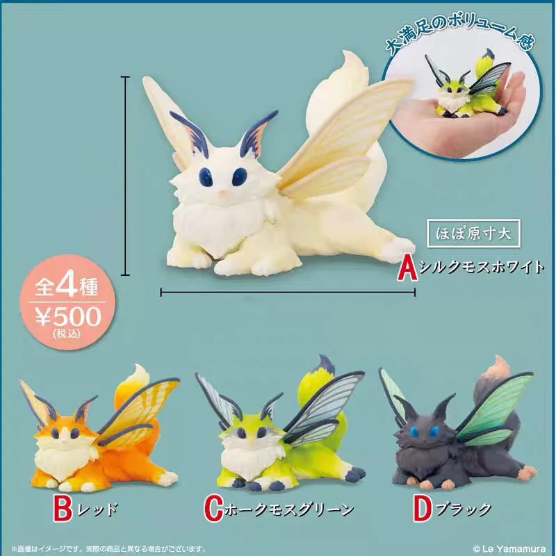 SK Japan Gashapon Assembling Toys Kawaii Figure Butterfly Catsilkworm Moth Cat Ornament Cartoon Pvc Action Toy Desktop Decorate