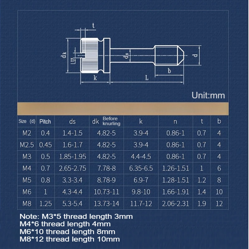 Yiqianyuan M2 M2.5 To M8 G839 SUS304 Stainless Steel Slotted Hand Twisted Knurled Finger Locking Screws One-word Slot Thumb Bolt
