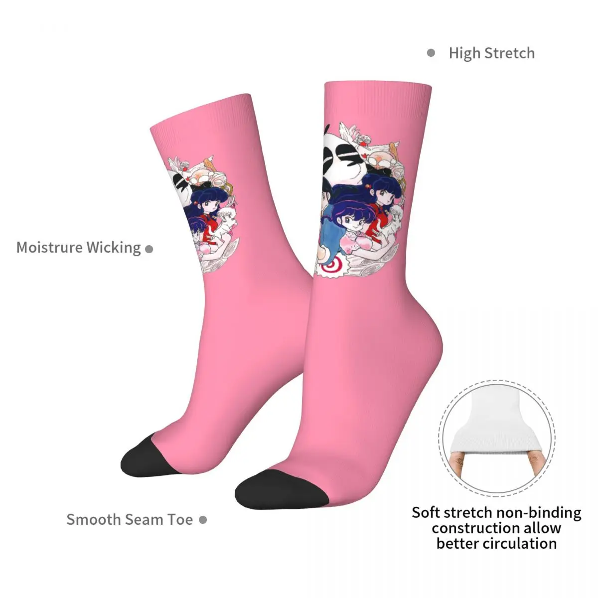 Ranma Saotome خنزير الفتيات الجوارب Harajuku جوارب عالية الجودة كل موسم الجوارب الطويلة اكسسوارات رجل المرأة هدايا عيد الميلاد