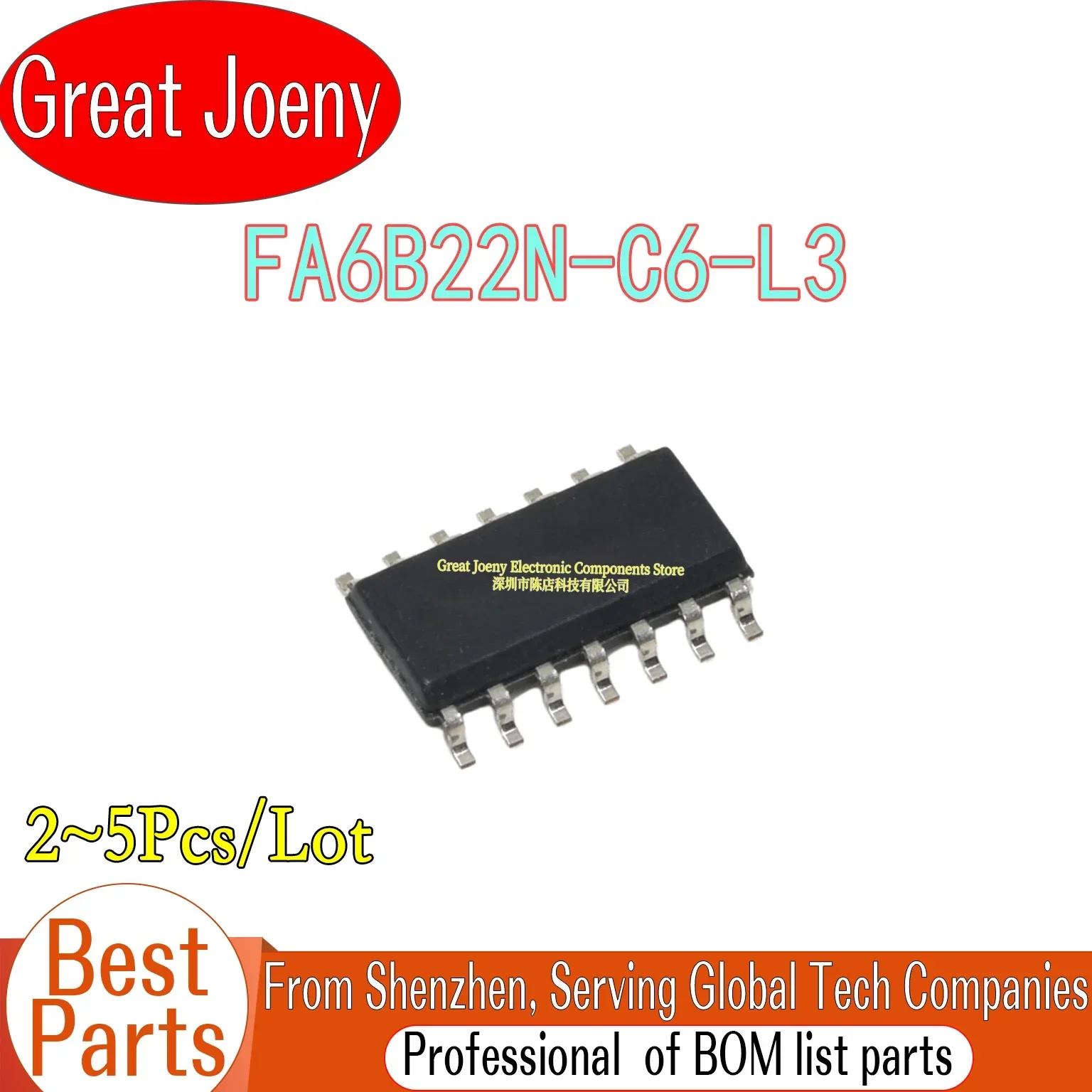 

(2-5piece)100% New 6B22 FA6B22N FA6B22 FA6B22N-C6-L3 sop-16 Chipset Bulk Best Price Plastic Casing