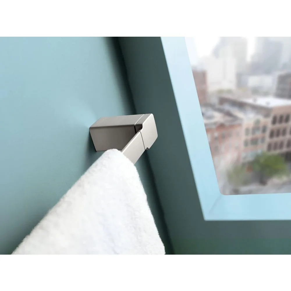 Moderno porta-toalhas de banheiro de 24 polegadas e 90 graus com acabamento em níquel escovado