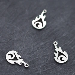 3pcs Fire Flame Charms For Jewelry Making Women Pendants Earrings Necklaces Bracelets DIY Handmade Findings Accessories