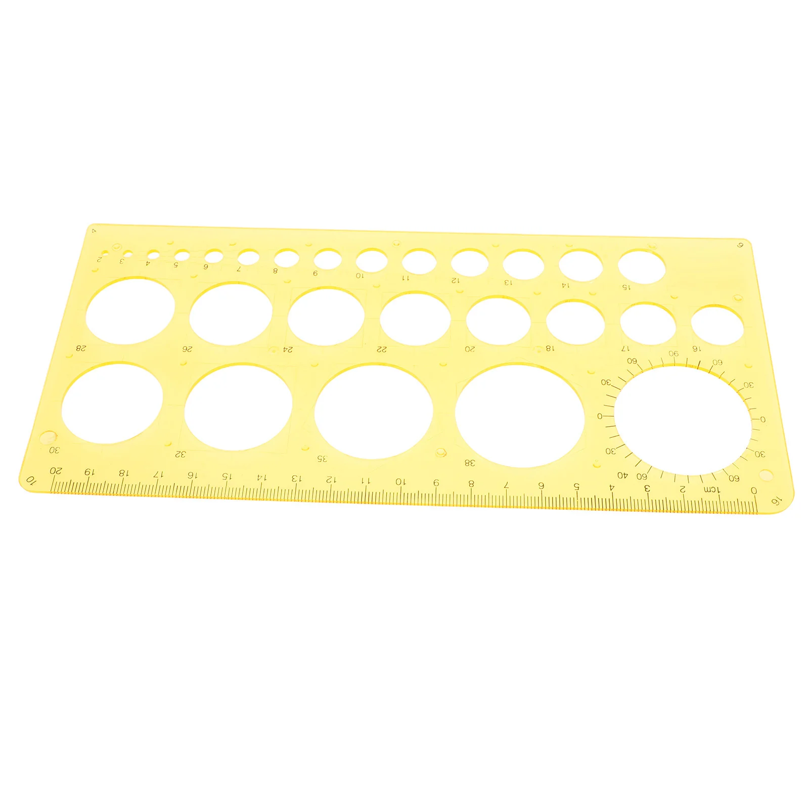 

Circle Template Ruler Geometric Drawing Stencil Accurate Scale For Architecture Engineering Office School Use Yellow Plastic