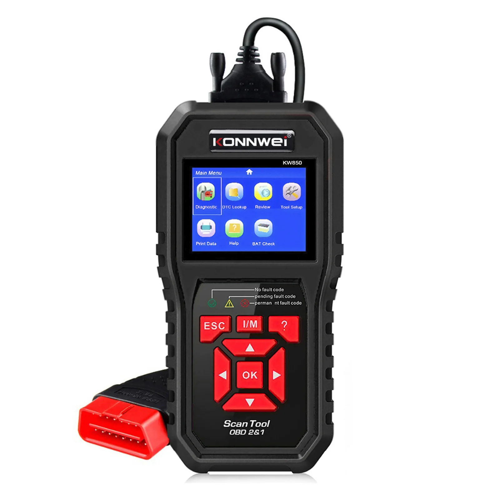 KONNWEI KW850 OBDII EOBD автомобильный диагностический сканер инструмент считыватель кодов неисправностей двигателя тестер