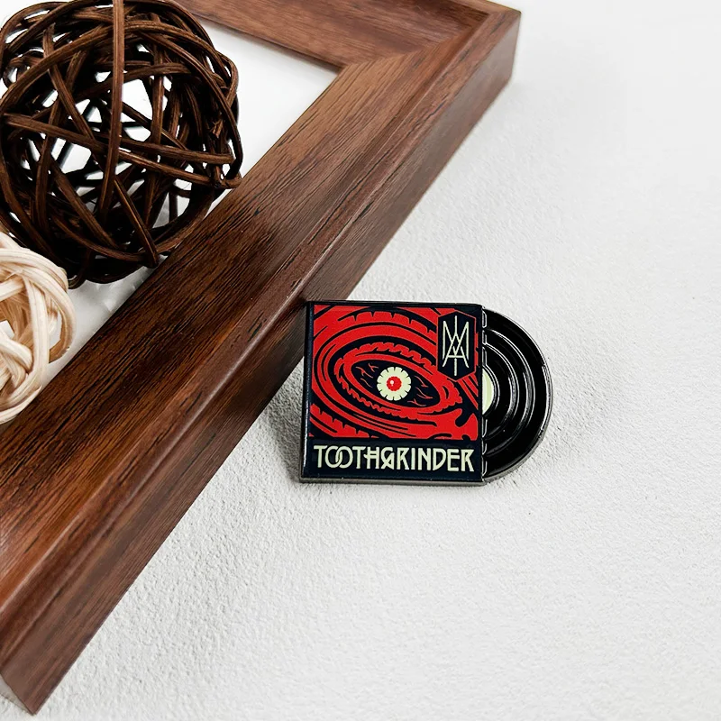 I Am Album Cover Enamel Pin Custard-Colored Vinyl Record Badge Metalcore Band Inspired Brooch Radio Rock Style Jewelry view 3