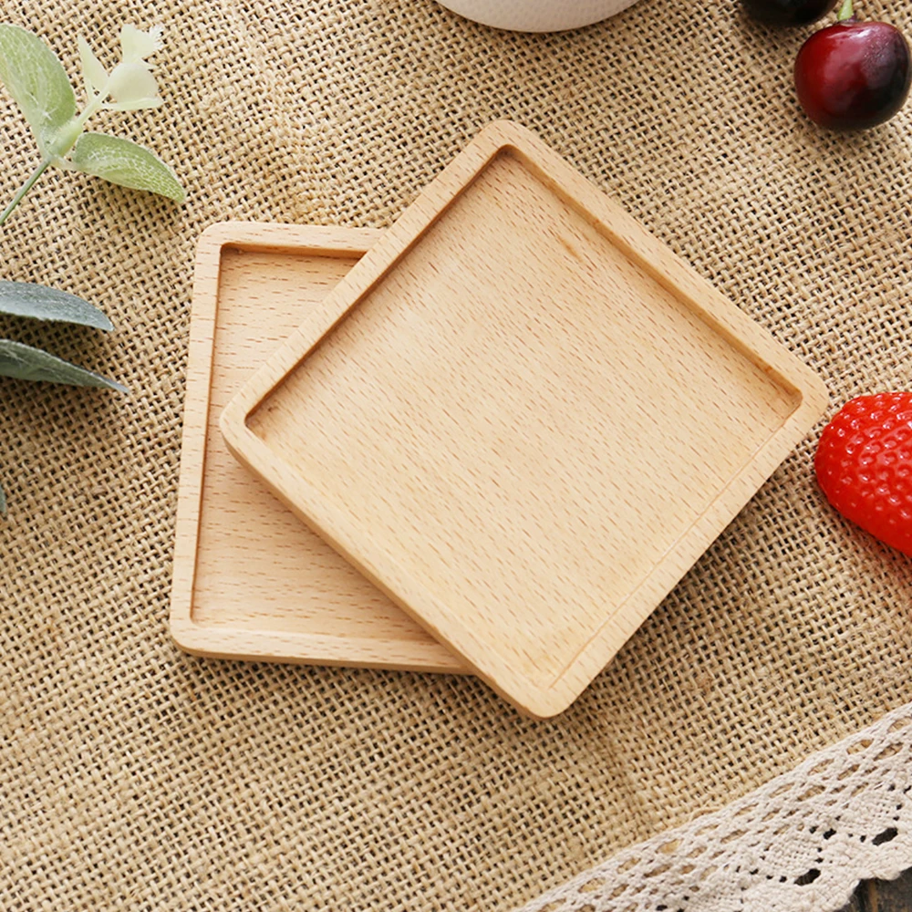 1PCS Solid Walnut Wood Coaster Round Square Beech Wood Cup Mat Durable Heat Resistant Tea Coffee Cup Pad Placemats 8.8cm/3.46in