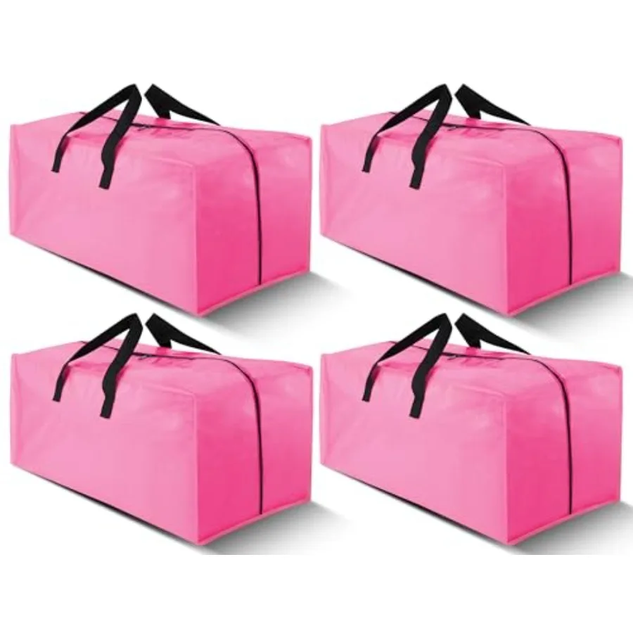 

Набор из 4 сверхпрочных больших сумок для переезда с лямками для переноски, прочными ручками и молниями, складные сумки для хранения, экономящие место