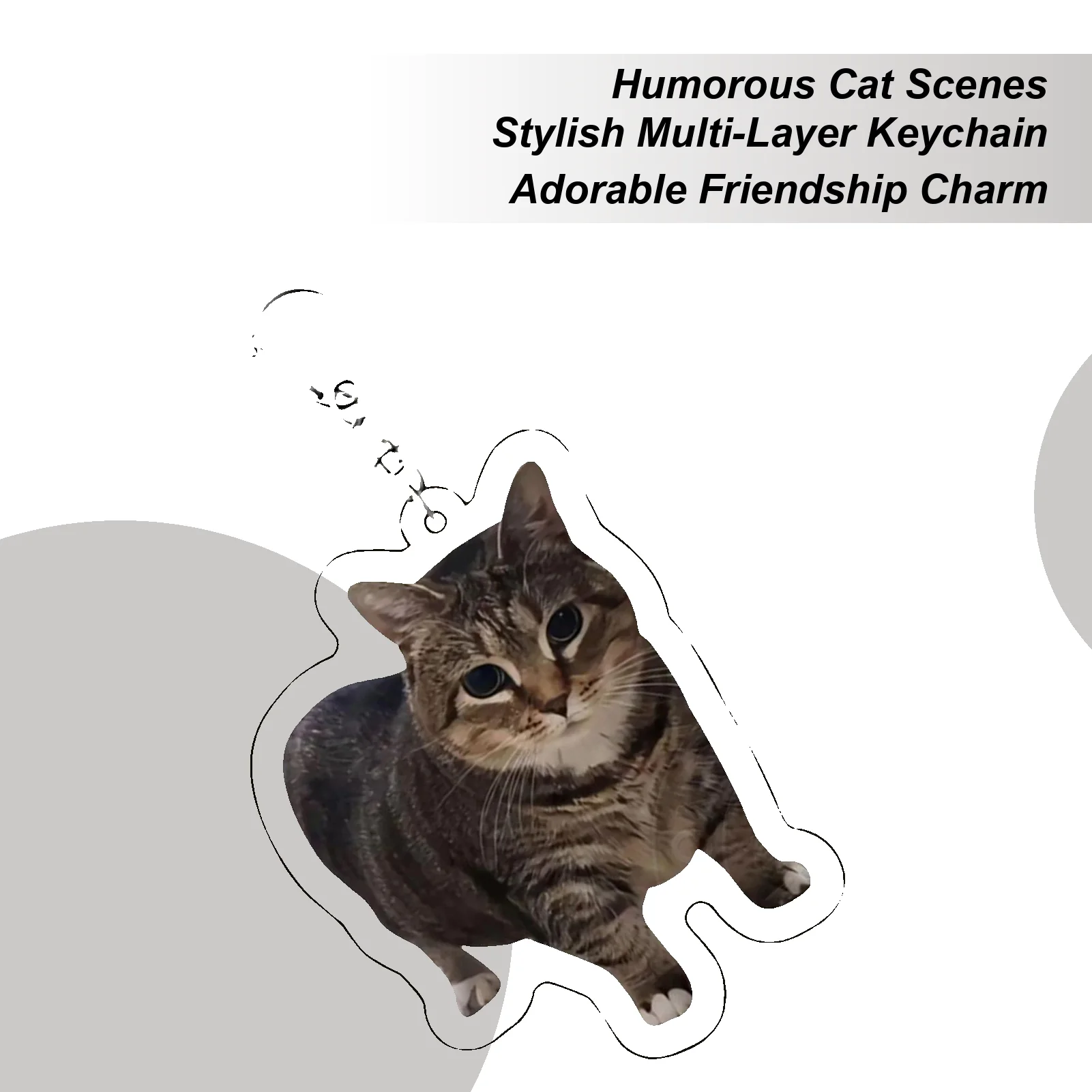 Cute Cat Keychain Acrylic Keychain Cute Cat Collectible Charm Fashion Ornament Animal Character For Teens Adults Couples Friends