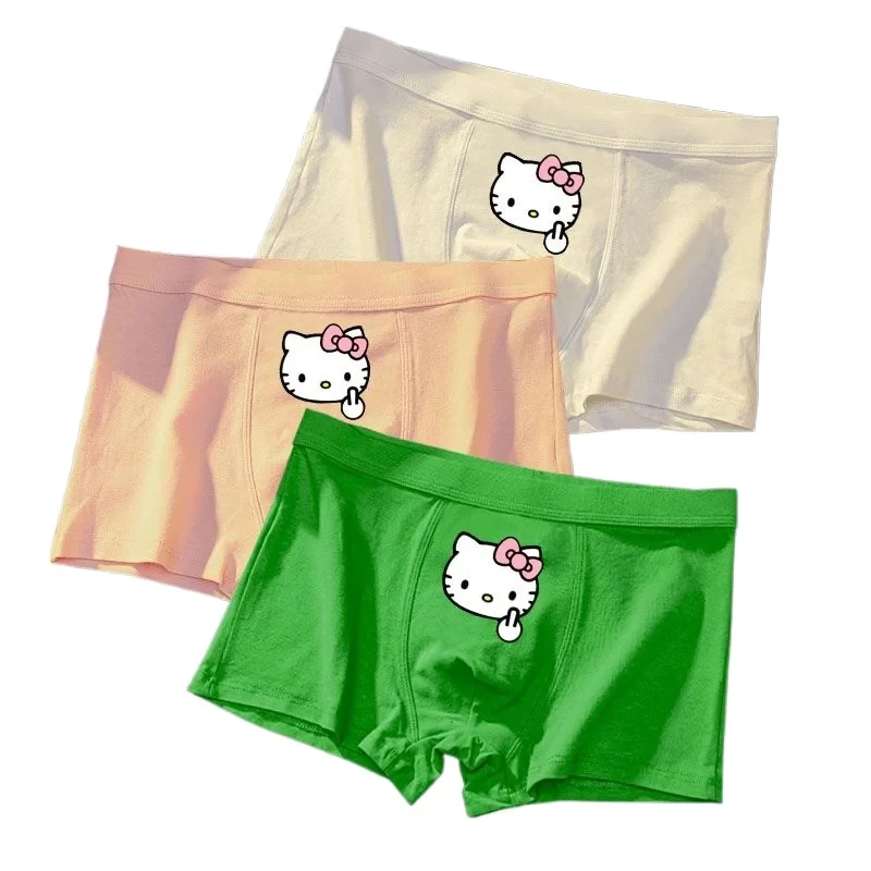 Cotton Men\'s Boxers Hello Kitty Cartoon Cute Underwear Colorful Undies High Quality Elasticity Breathable Underpants Lingerie