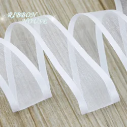 (50 yards/roll) 25mm Organza ribbon Broadside all'ingrosso confezione regalo nastri decorativi