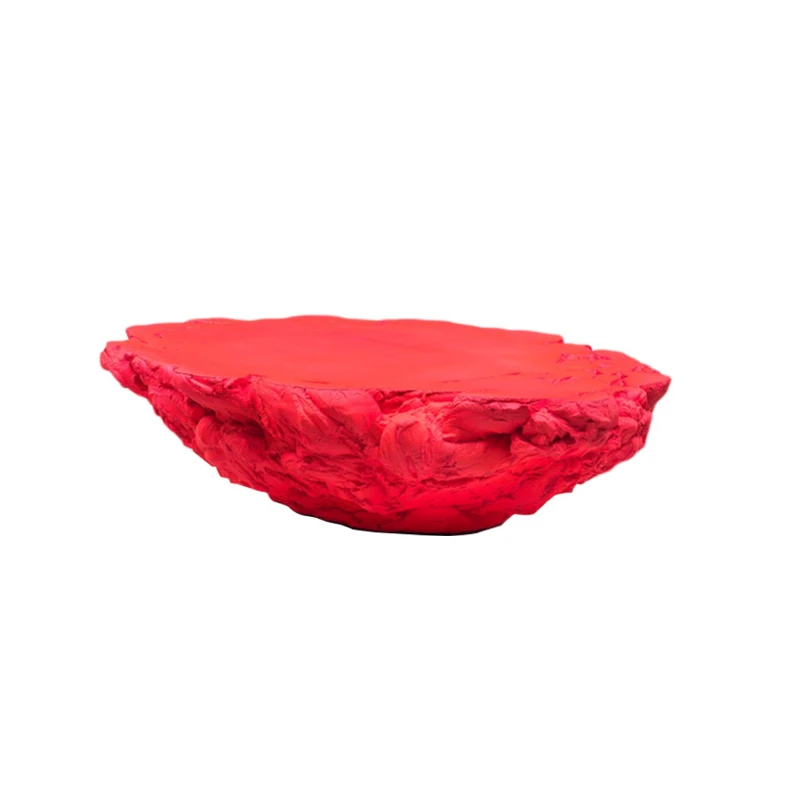 

Italian minimalist living room fiberglass special-shaped coffee table exhibition hall display light luxury high-end crack