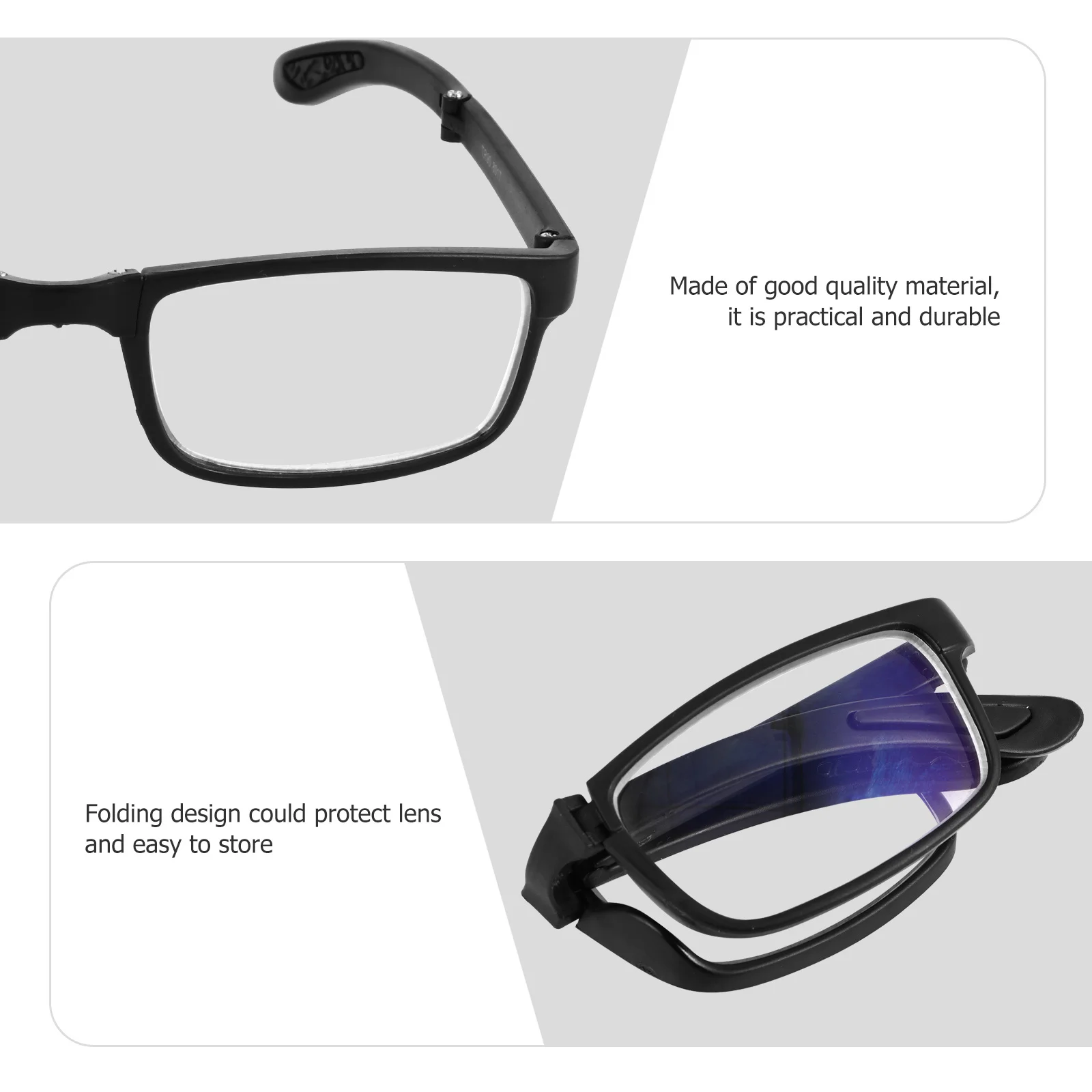 

Compact Folding Reading Glasses Unisex Fashionable Frame for Reading Carving Sewing Includes Protective Storage Case