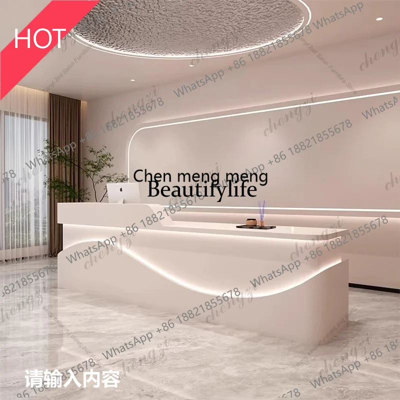 

A51 Nordic High-End Beauty Salon Cashier Counter Modern Clothing Store Art Dance Training Class Company Front Desk Furniture