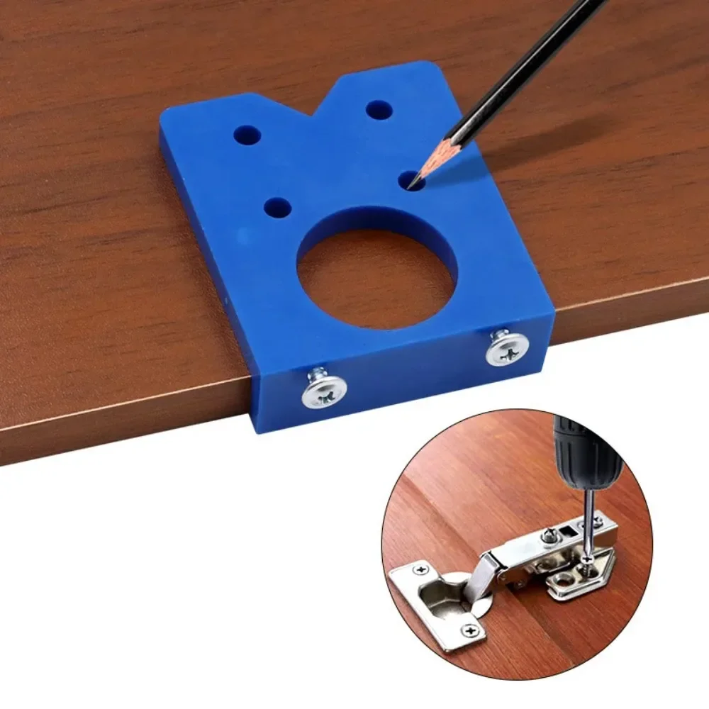 35mm Hidden Hinge Drilling Template Wooden Furniture Doors Cabinets Hinge Installation Tool ABS Carpentry Hole Drilling Guide