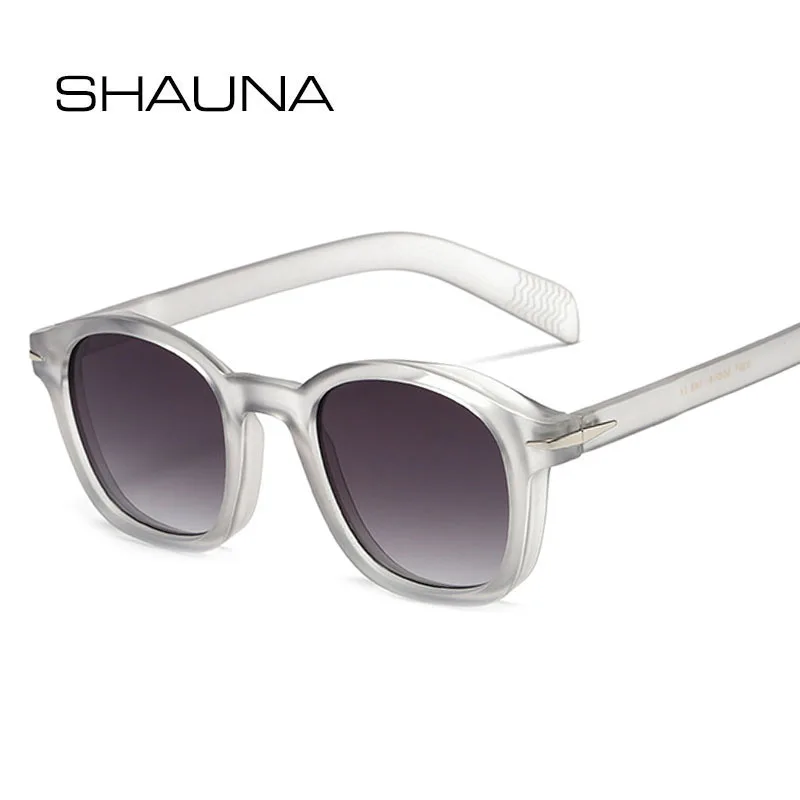 SHAUNA Vintage Thick Frame Round Sunglasses UV400