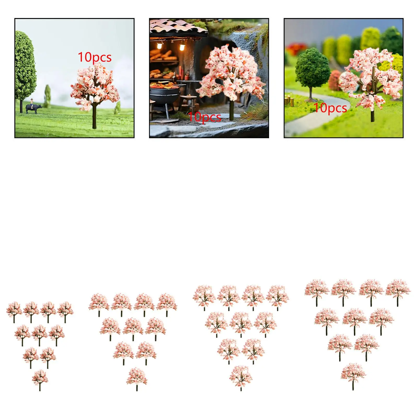 10-delige modelbomen Hobby Gebouw Architectuur Trein Landschap Spoorweg Gesimuleerde kunstbomen Accessoires voor het maken van scènes