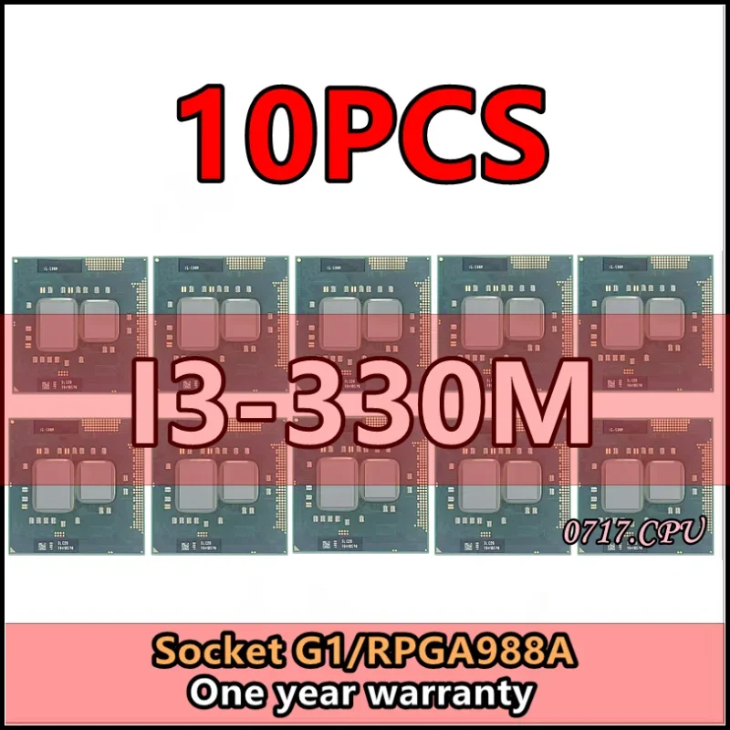 10pcs I3-330M I3 330M SLBMD SLBVT 2.1 GHz, Ganda Cœur, Quad-Thread, 3M 35W, Soket G1/RPGA988A