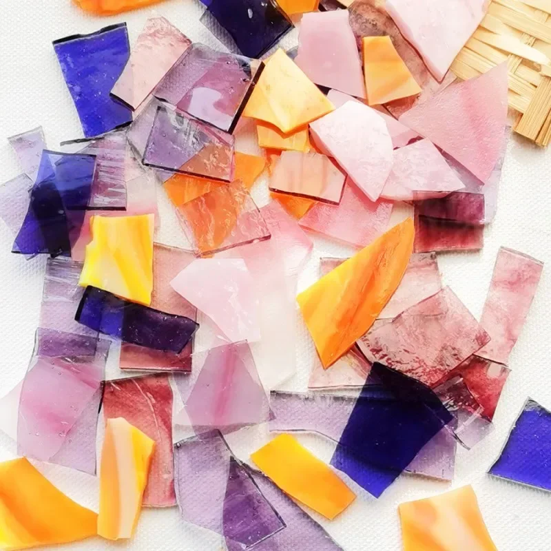 100g Irregular Shape Mica Mosaic Tiles DIY Craft Colored Fragments Glass Tile Mosaic Making Materials Home Decoration