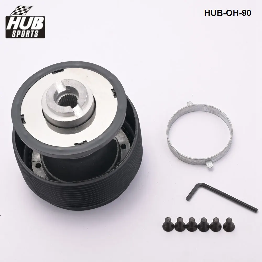Racing Steering Wheel Hub Adapter Boss Kit For Honda Civic 88-91/ Integra 90-93 Fit 6-Hole Steering Wheel Black HUB-OH-90