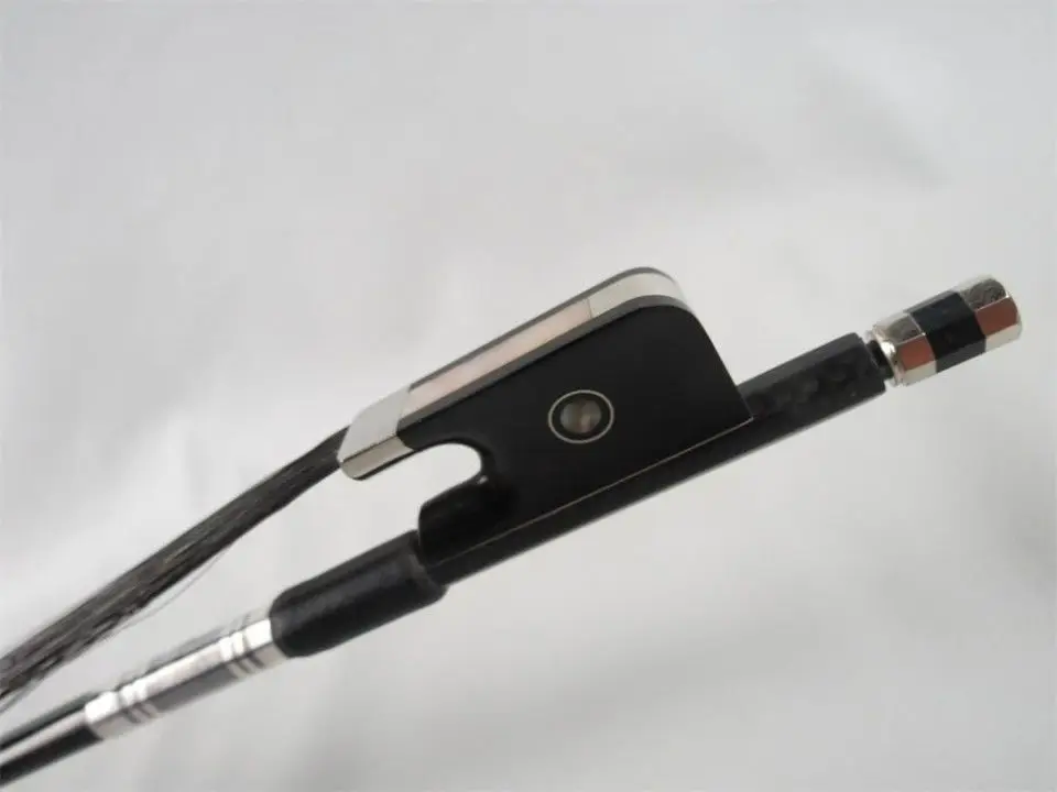 1pcs plaid black Carbon fiber viola bow 4/4,black Horsehair,Copper Mounted