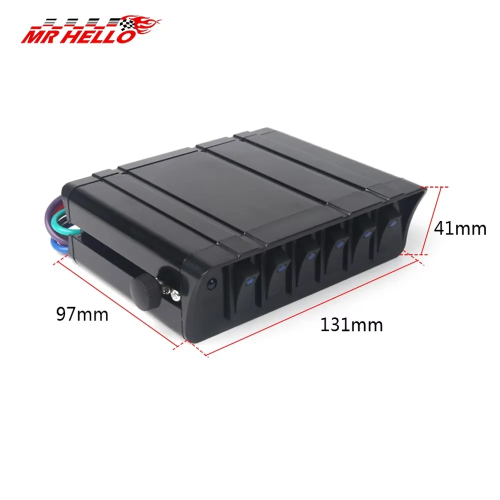 회로 차단기가있는 6 갱 해양 보트 로커 스위치 패널 보트 RV 캠핑카 트럭 액세서리 용 LED 스위치 패널 12V