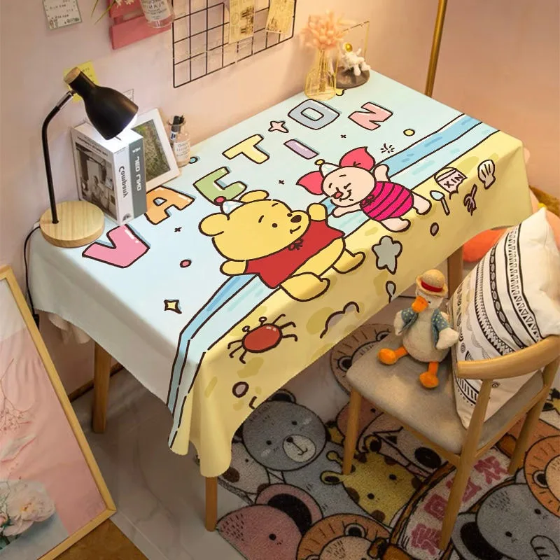 Winnie the Pooh Cartoon Animation Printed Tablecloth Cute Fashion High-Looking Bedroom Living Room Home Dustproof Table Mat