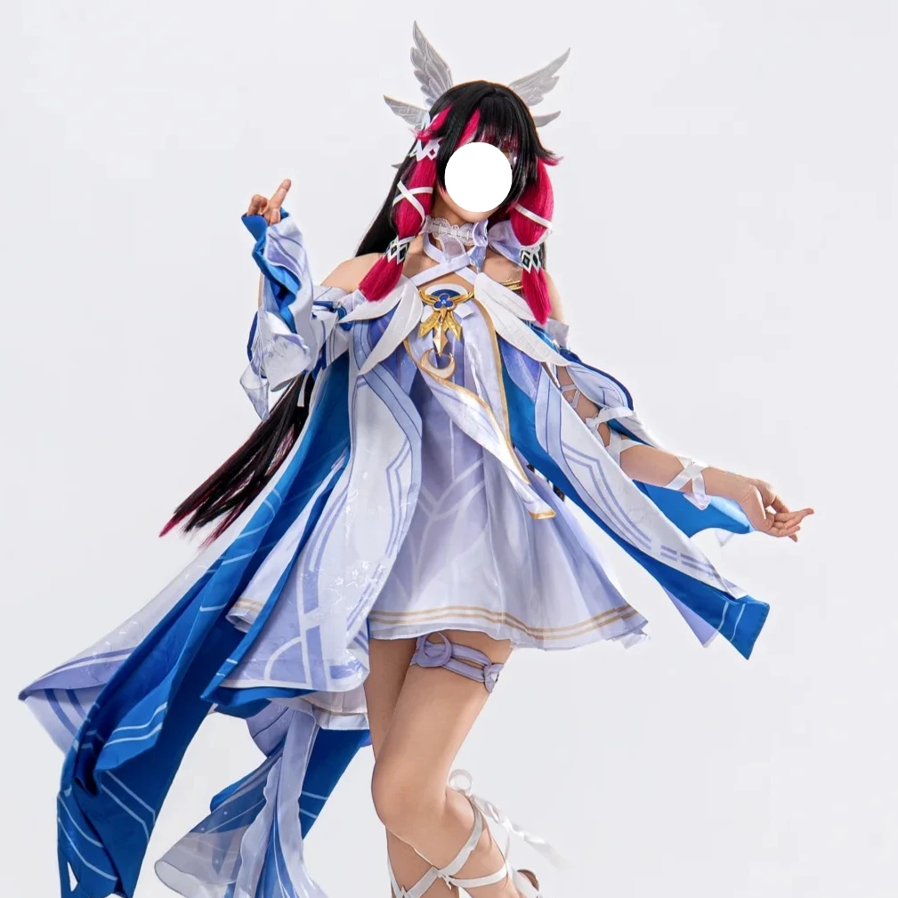 

Genshin Impact Columbina Cosplay Costume Halloween Party Roleplay Uniform Wig Dress Full Set for Girl‌‌‌ Women Roleplay Dressup