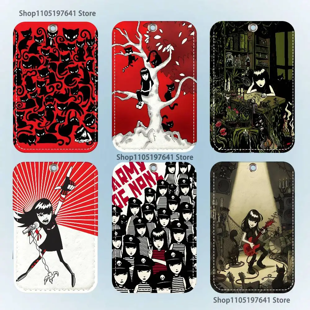 

Cat E-Emily The Strange Holder Keychain For Bank Business Work Card Holder Student Card Protective Case Bus Card