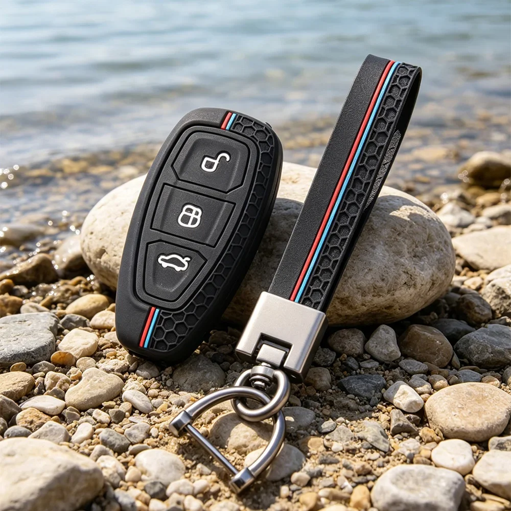 New Silicone Car Key Pack for Ford ST Line Fiesta Focus Mondeo Ecosport Kuga Puma Edge Escape Metallic Accessories