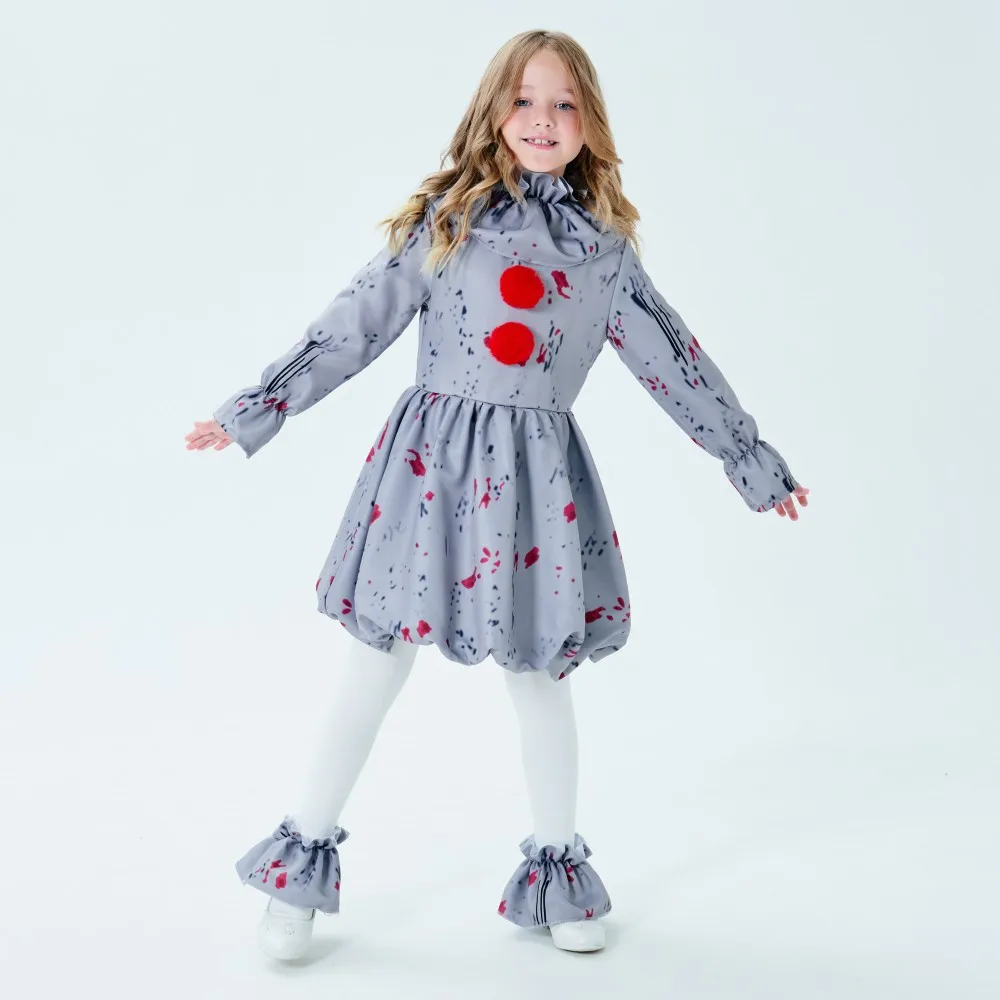 

Cosplay Clown Pennywise Children Costume Dresses Halloween Girls Cosplay Clothings