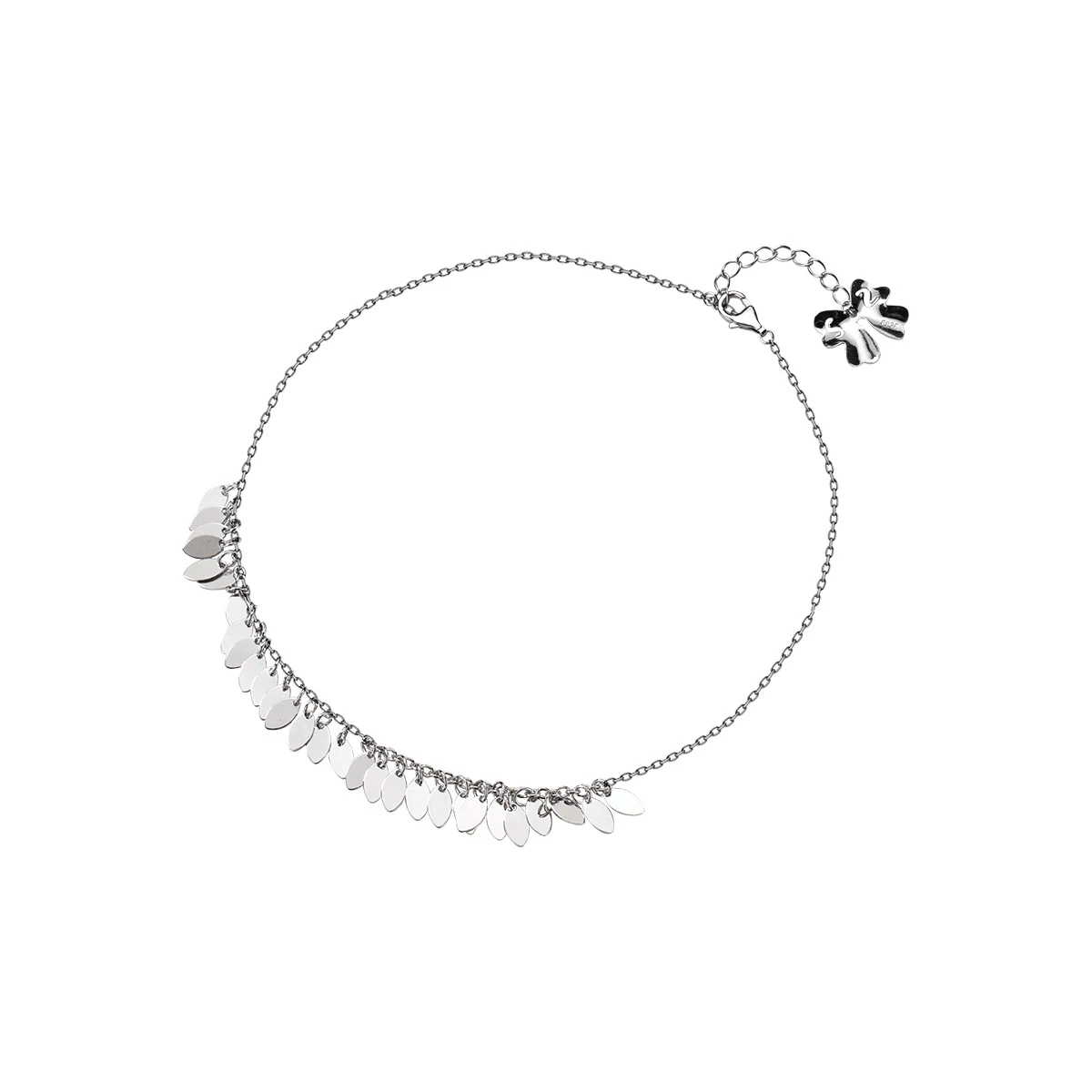 Modian Genuine 925 Sterling Silver Oval Light Tassel Anklet  for Women Fashion Bracelet Foot Chain Fine Jewelry Accessories