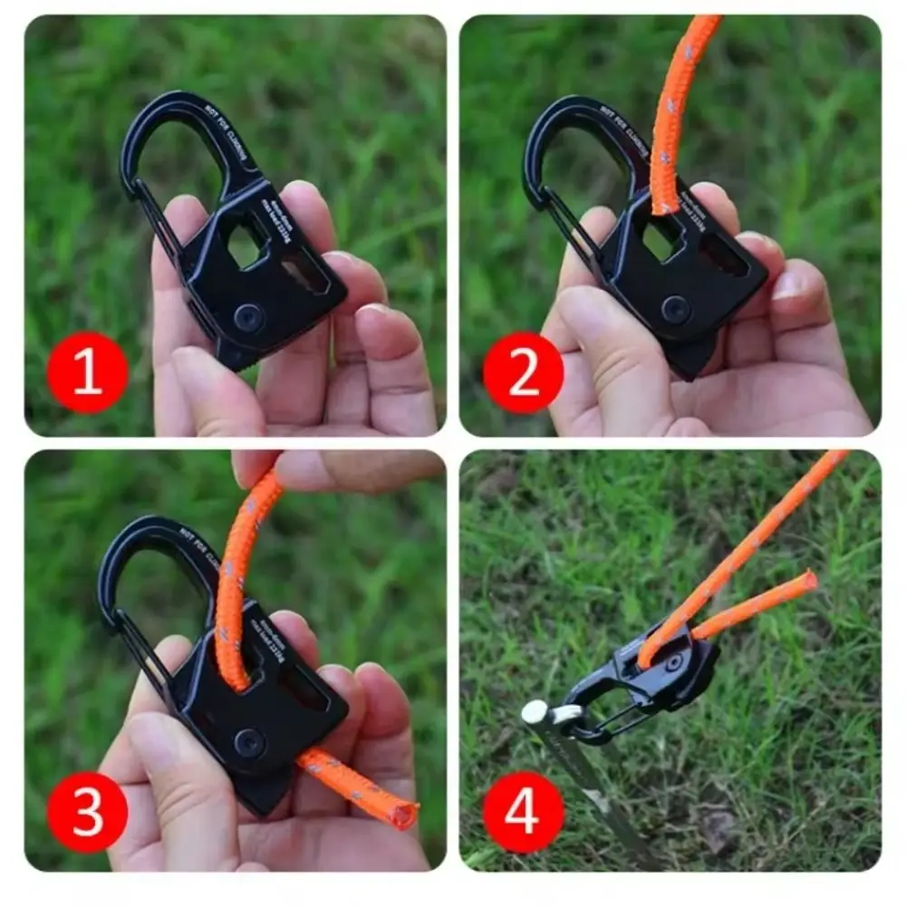 Camping Buckle Rope Tightener Self-locking Aluminum Alloy Tent Rope Tensioner Quick Fix Lightweight Tent Cord Adjuster