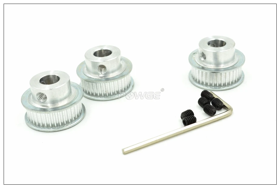 POWGE 10pcs 32 Teeth 2GT Timing Belt Pulley Bore 5-10mm Fit W=6mm GT2 Timing Belt 3D Printer 32teeth 32T GT2 Timing Pulley