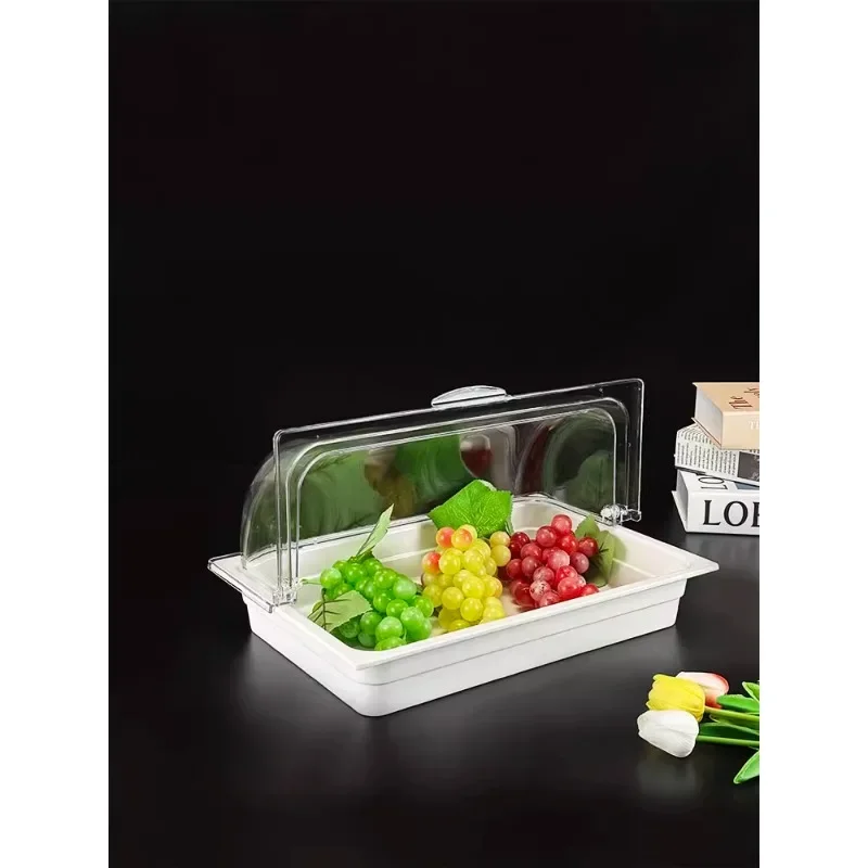 Melamine tray Fruit bread Display tray European commercial rectangle with transparent cover Bread cake dessert tray